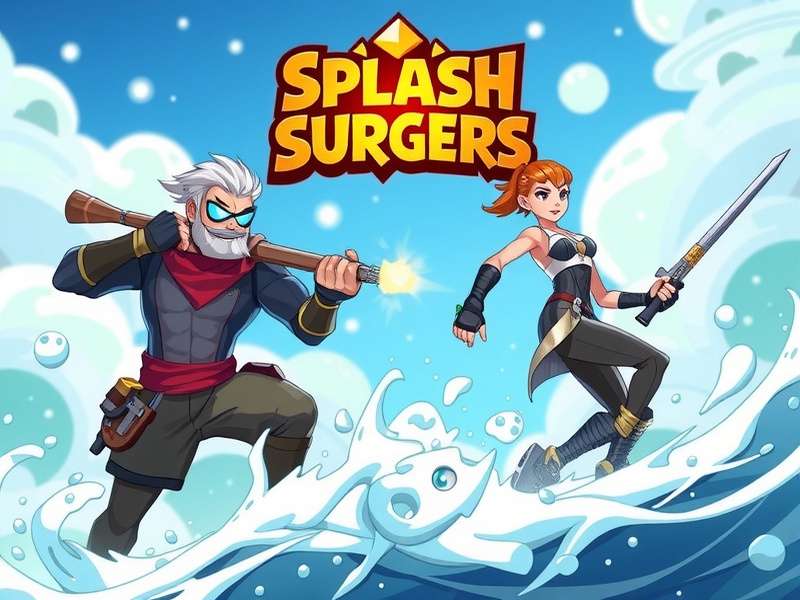 Splash Surgers Game Banner - Epic Team Water Combat